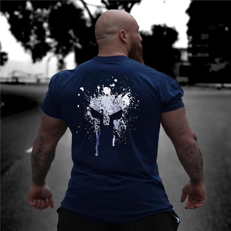

2022 Summer New Streetwear Fashion Men's T-Shirt Cotton Crew Neck Short Sleeve Casual Top Jogger Gym Fitness Workout Sportswear
