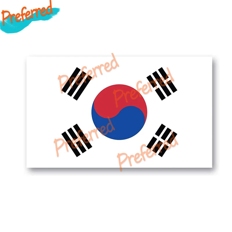 Наклейки на бампер с флагом Южной Кореи 3 упаковки сделаны из прочного