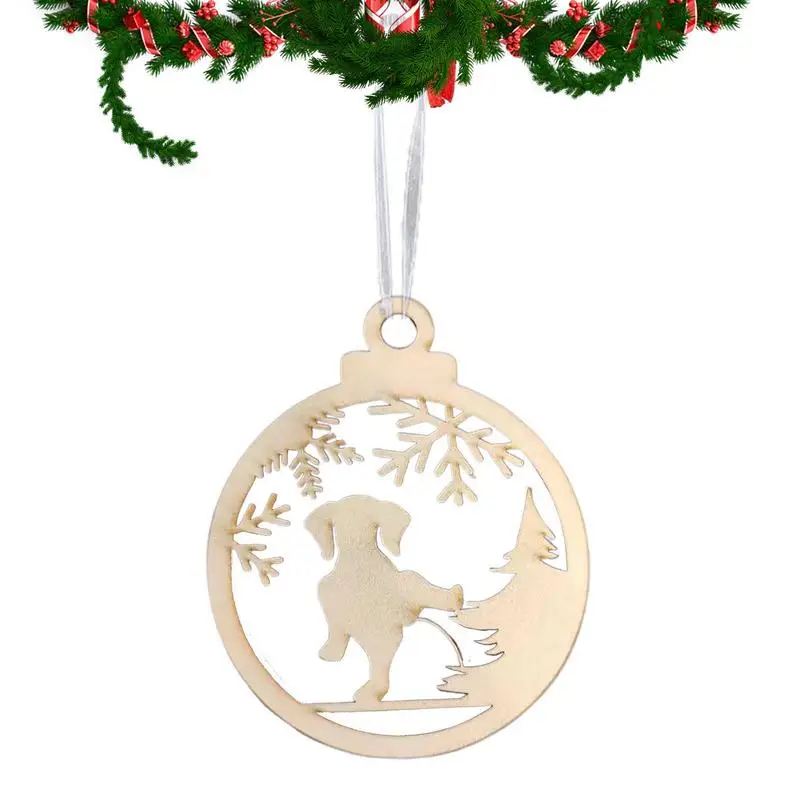 

Christmas Wooden Hanging Ornaments Funny Dog Decorations Christmas Tree Decor Christmas Decoration For Bag Keychain Pendant