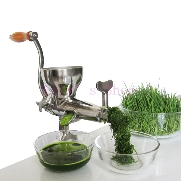 

JIQI Hand Stainless Steel Wheatgrass Juicer Manual Auger Slow Squeezer Fruit Wheat Grass Vegetable Orange Juice Press Extractor