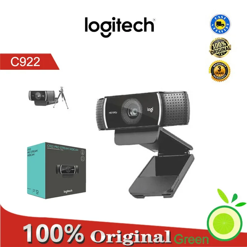 Logitech c922 pro focuso, автоматическая веб-камера для потоковой передачи em hd 1080p, оригинальная камера для потоковой передачи данных