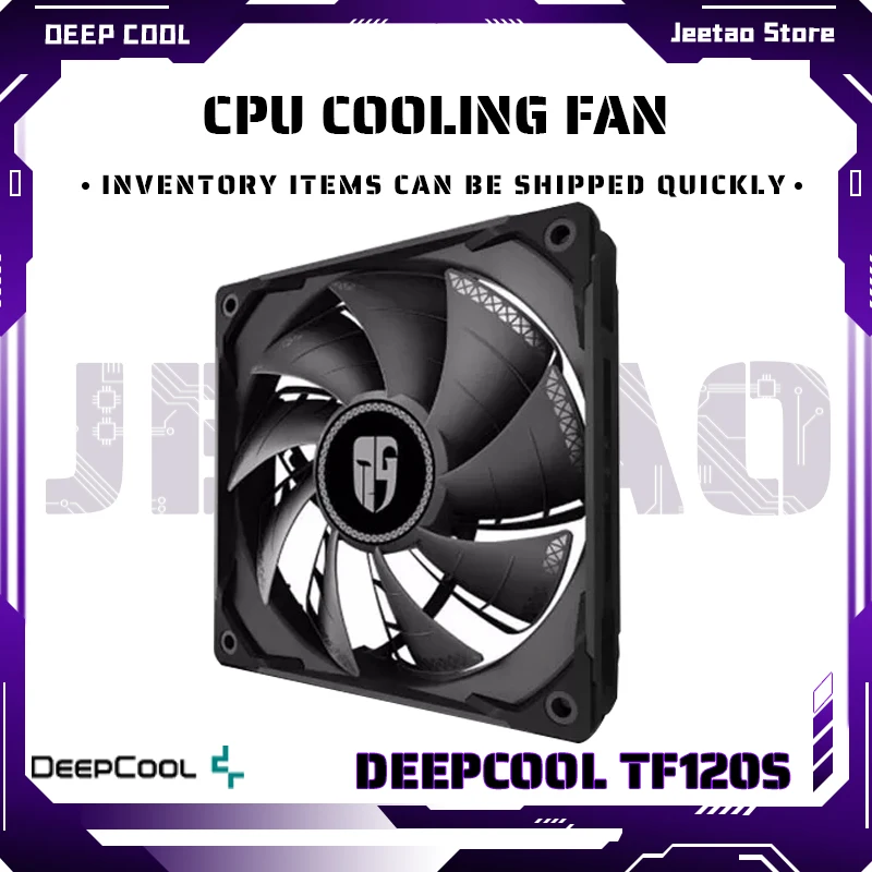 

DEEPCOOL TF120S черный 12 см бесшумный охлаждающий вентилятор шасси, двухслойный вентилятор с наддувом Blade, 4-контактный ШИМ вентилятор для охлажден...