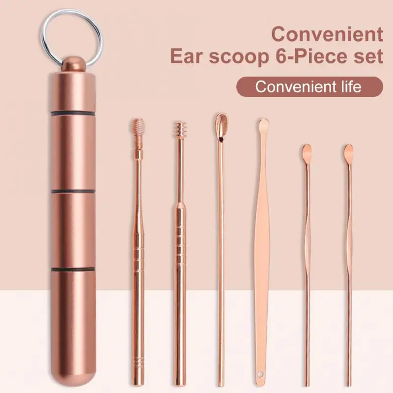 

6 Pcs Ear Wax Cleaner Removal Tool Earpick Sticks Earwax Remover Sulfur Ears Cleaning Kit Curette Ear Pick Ear Wax Cleaning Kit