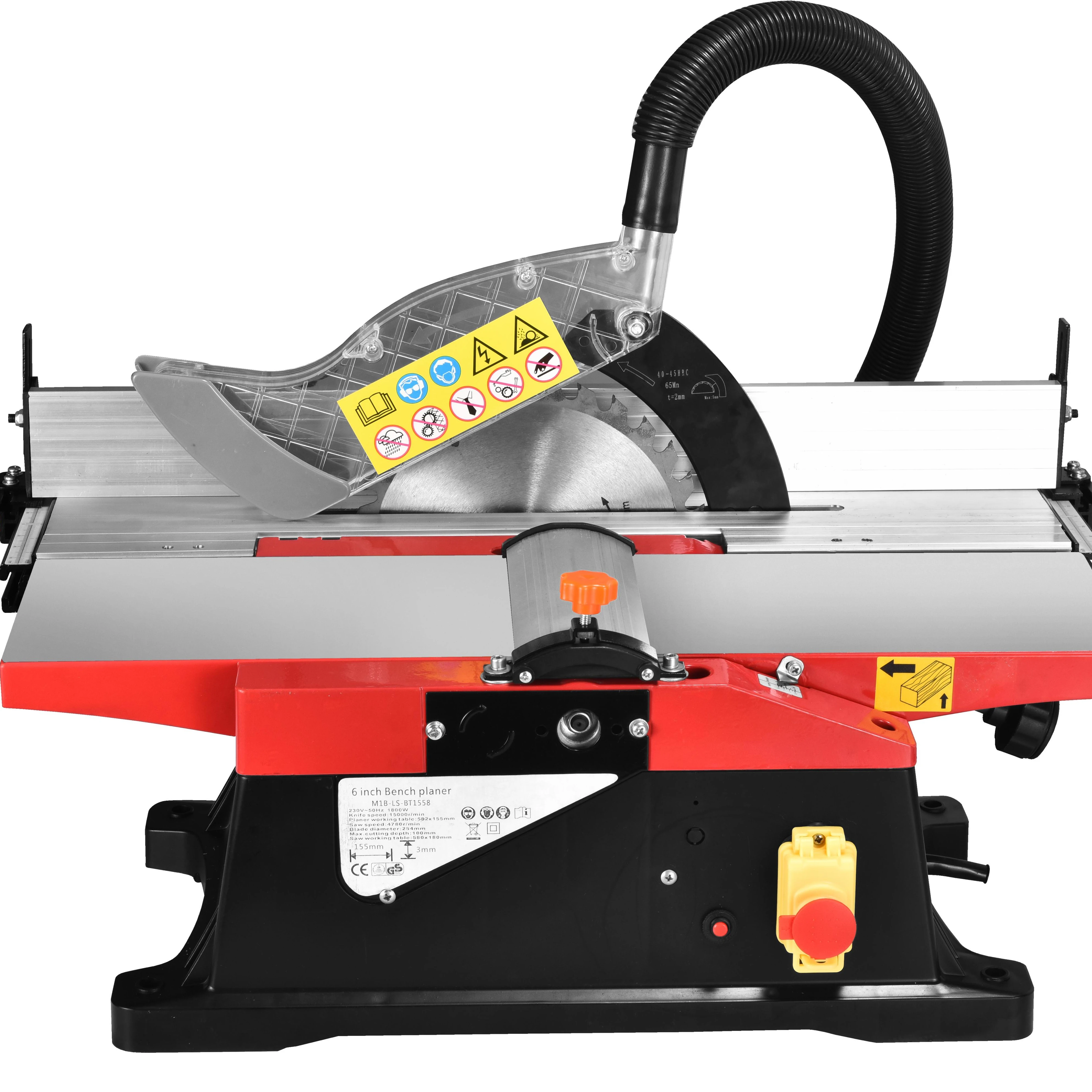 

6 inch 1800W combined woodworking machine 155mm max planing width bench planer and saw for woodworking