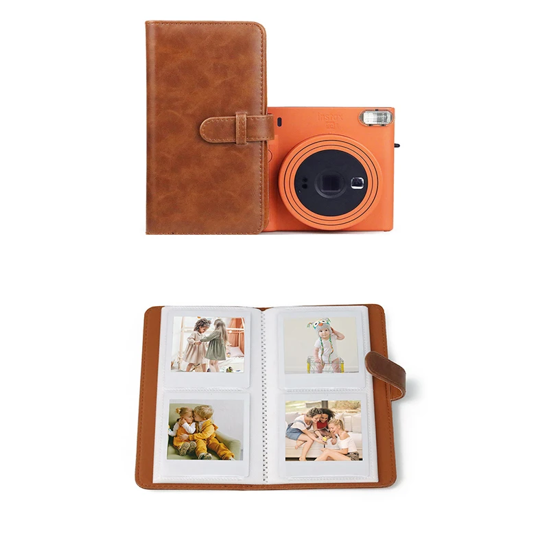 80/64 Pockets Retro PU Photo Album Fit For Instax Square Film For Fujifilm SQ1 SQ6 SQ20 SQ10 SP3 Camera Accessories