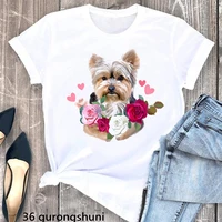 yorkiefrench bulldog mom print white t shirt women dog lover tee shirt femme summer top female t shirt camisetas mujer tshirts