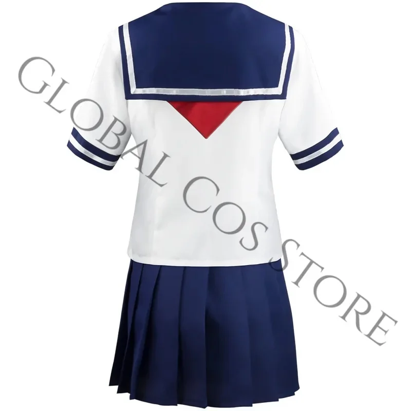 Костюм для косплея Аяно Айши из игры Yandere, бело-синяя матросская форма, красный галстук-бабочка и плиссированная юбка, парик, полный комплект. (art.: 3920dcf6c7c39) - 3920dcf6c7c39