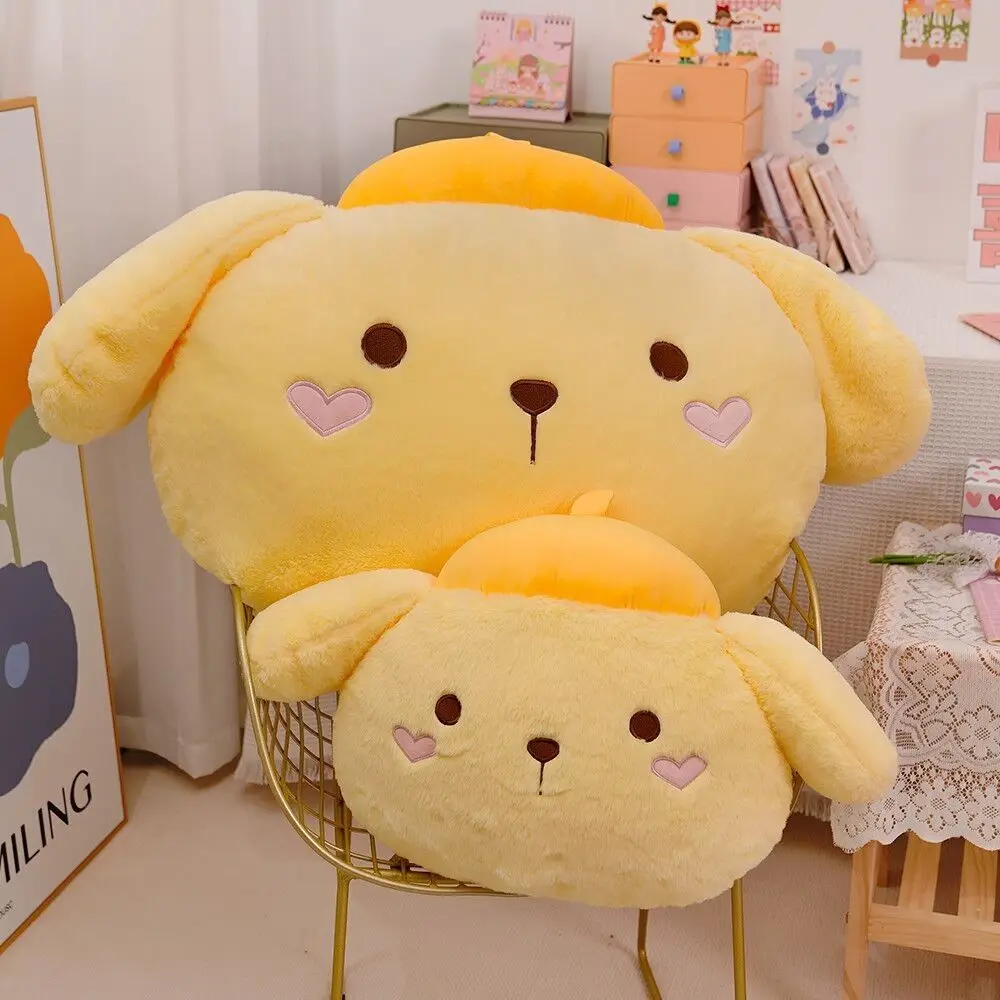 

Sanrio Cute Large Pom Pom Purin Pillow Doll Plush Toys Ragdoll on Bed Back Cushion Children's Dolls Holiday Gifts