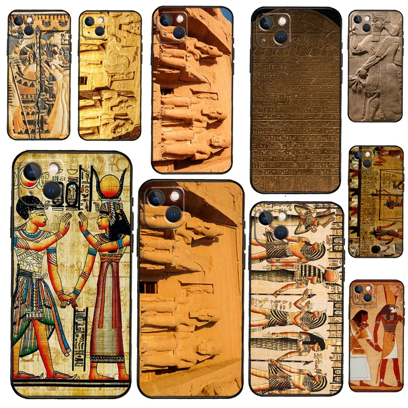Египетский чехол для телефона с аккадским фараоном iPhone 16 Pro Max 15 14 11 12 13 Mini XR 16e Plus