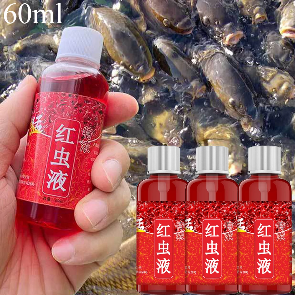 1-10PCS High Concentration Fish Bait 60ml Concentrated Red Worm Liquid Baits for Trout Cod Carp Bass Strong Attractant - купить по