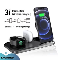 3 in 1 wireless charger dock station phone charging stand for phone watch airpods 15w fast wireless charging qi