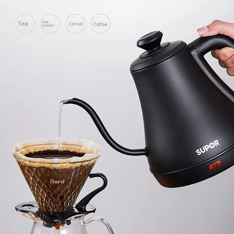 

Household Stainless Steel Boiling Water Electric Kettle Pour-over Coffee Hanging Ear Narrow Mouth Insulation