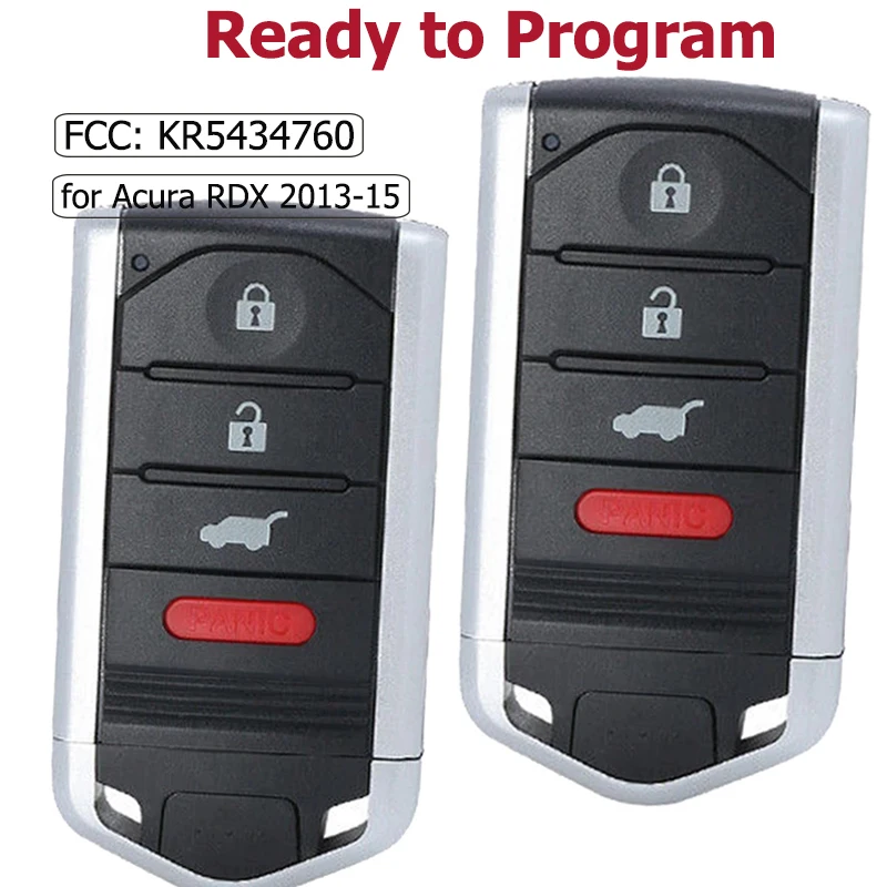 

KEYECU 2x Smart Remote 4 Button FCC ID: KR5434760 For Acura RDX 2013 2014 2015 P/N: 72147-TX4-A01 313.8MHz ID46 Chip Car Key Fob