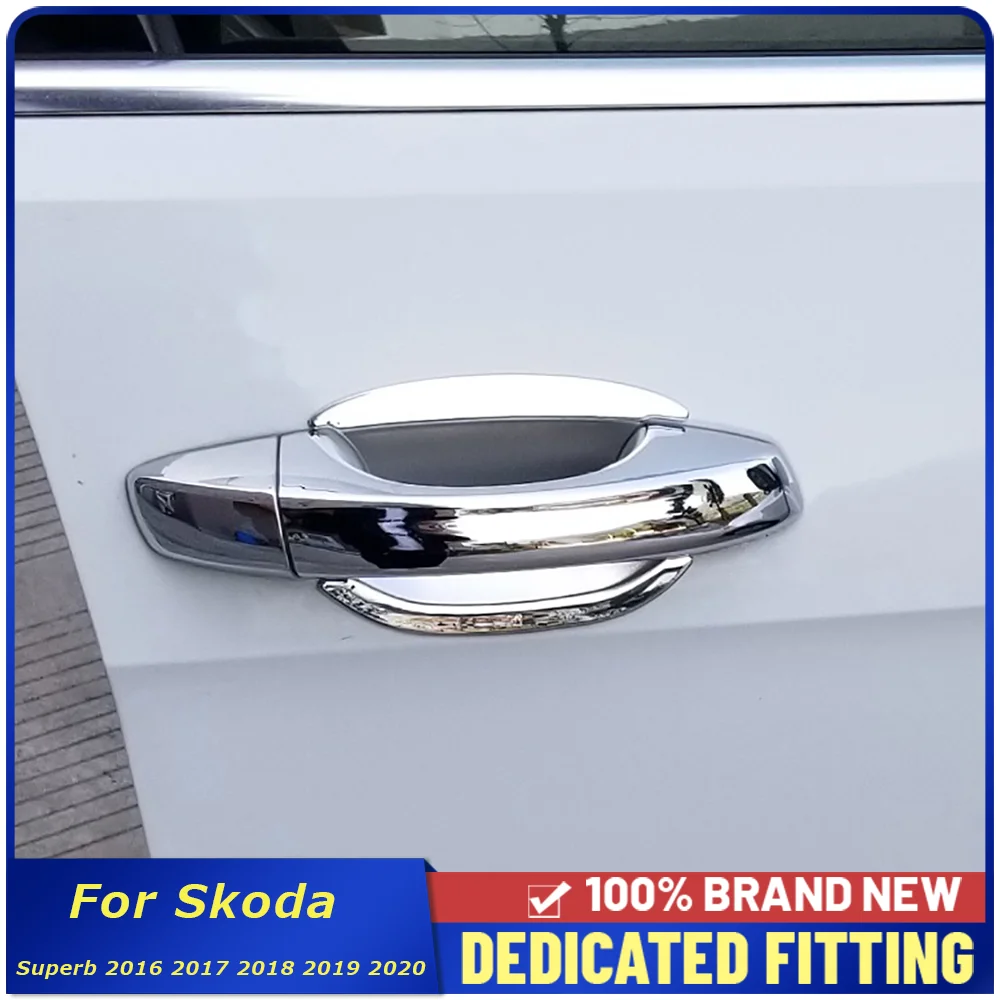 

Автомобильные аксессуары для Skoda Superb 2016, 2017, 2018, 2019, 2020, Набор наклеек на внешнюю дверную ручку автомобиля