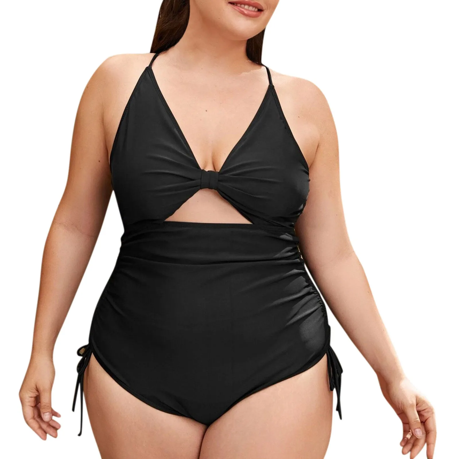 

Women's Printed Swimmwear Backless Bathing Suit One-Piece Size Swimsuit Sexy Swimwears Black High Cut Swimwear S