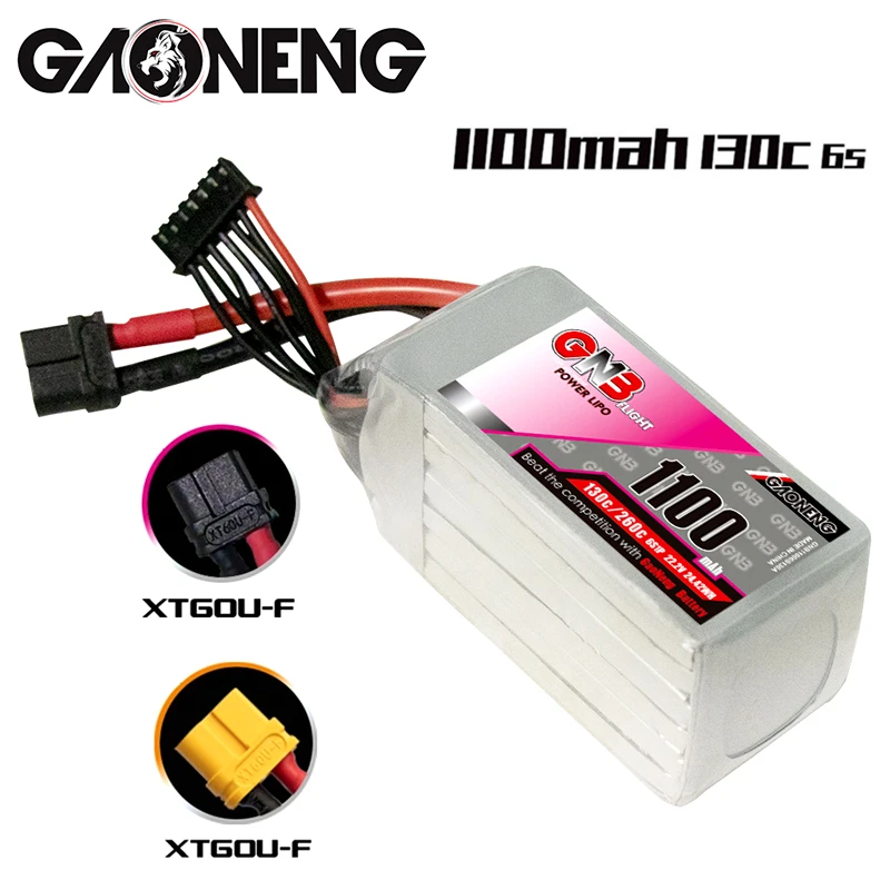 

Original GNB 6S 22.2V 1100mAh Lipo Battery For FPV Racing Drone Quadcopter Helicopter Parts 130C/260C 22.2V Battery