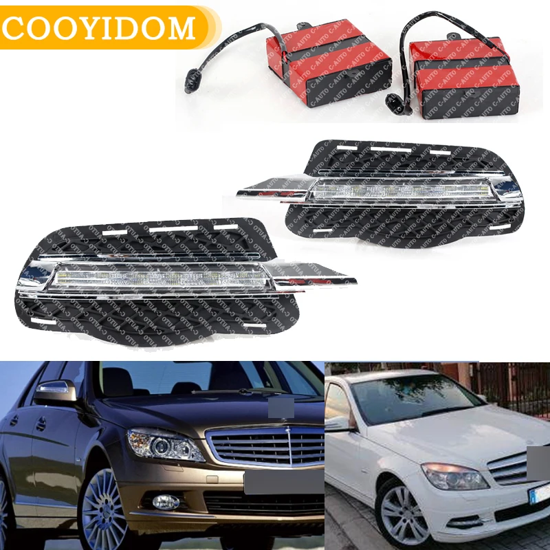 Для Mercedes-Benz C-Class w204 180 200 250 260 300 2008-2010 Автомобильный светодиодный дневной ходовой