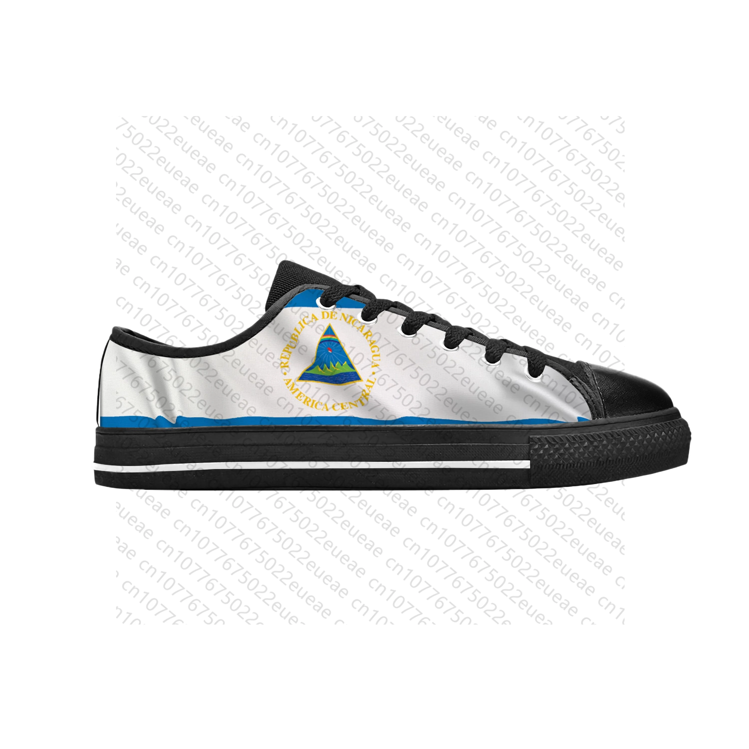 Модные Повседневные тканевые кроссовки с флагом Никарагуа патриотическая