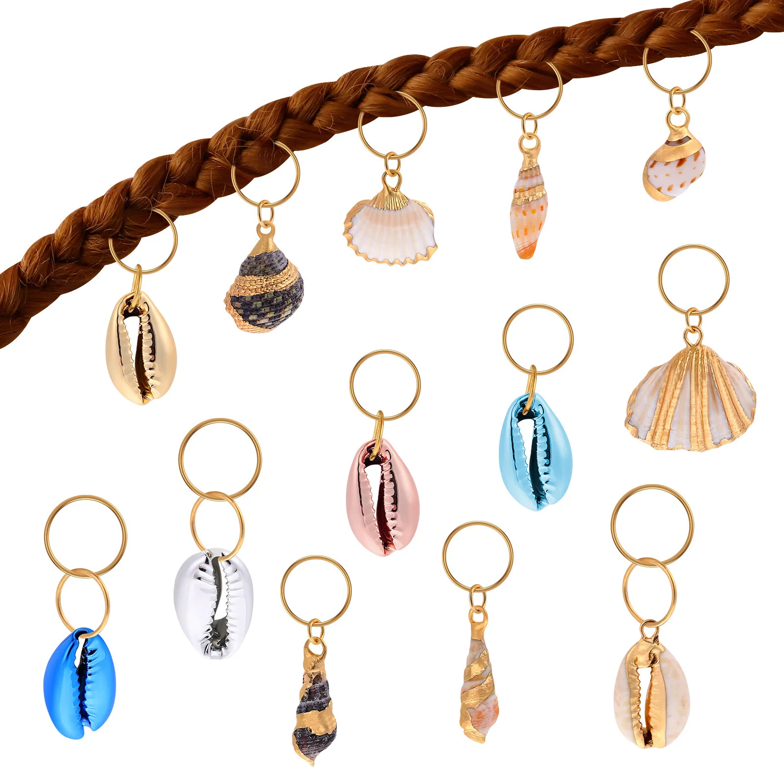 

Split Ring Creative Braid Wigs Hairpiece Pendants Decoration Dreadlock Rings Ornament