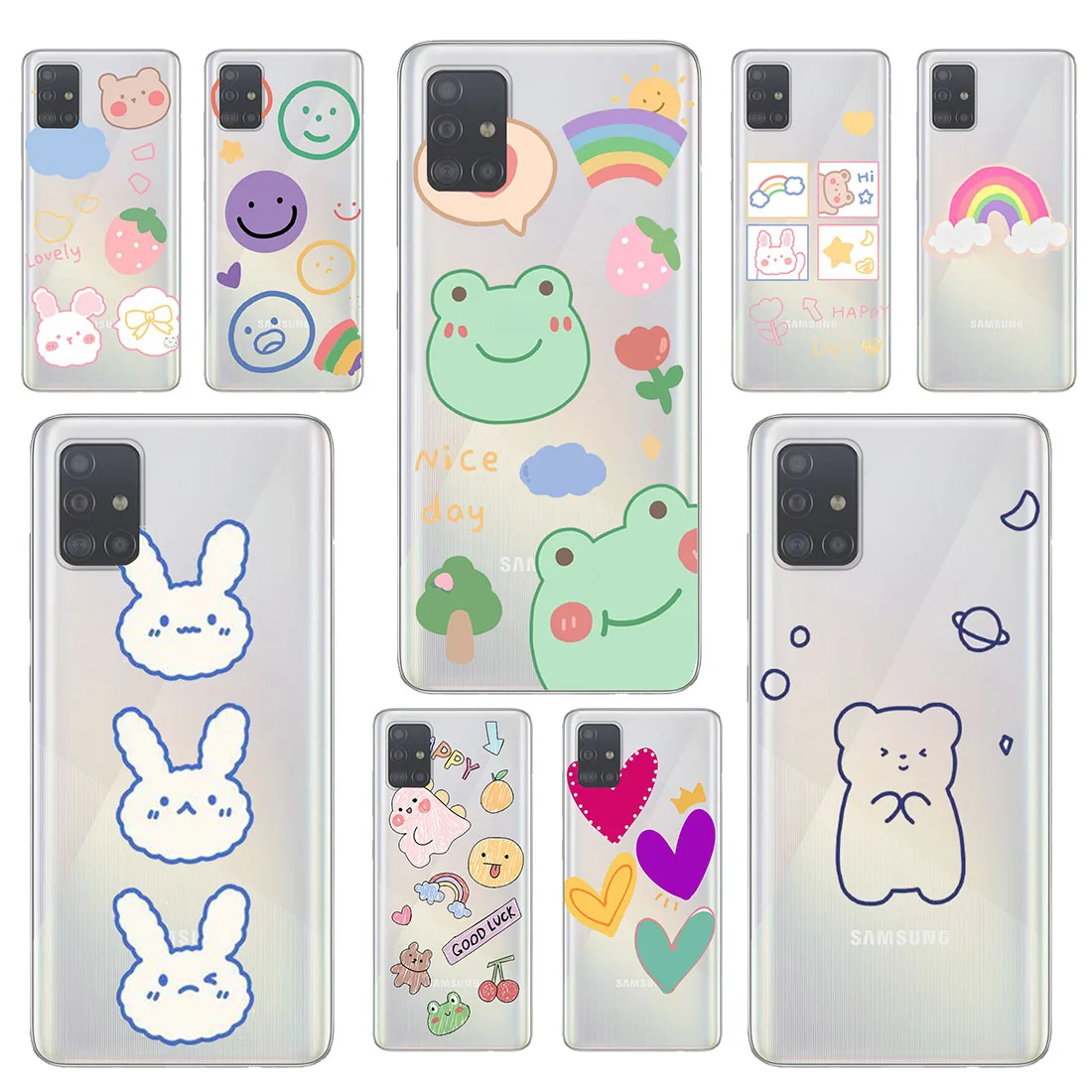 Чехол для телефона Love Rainbow Bear Samsung Galaxy A32 A52 A72 A71 S10 S20 S21 A21S Plus Ultra чехол с аниме |