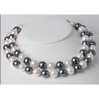 long 3312mm elegant white bla south sea shell pearl nelace noble style natural fine jewe