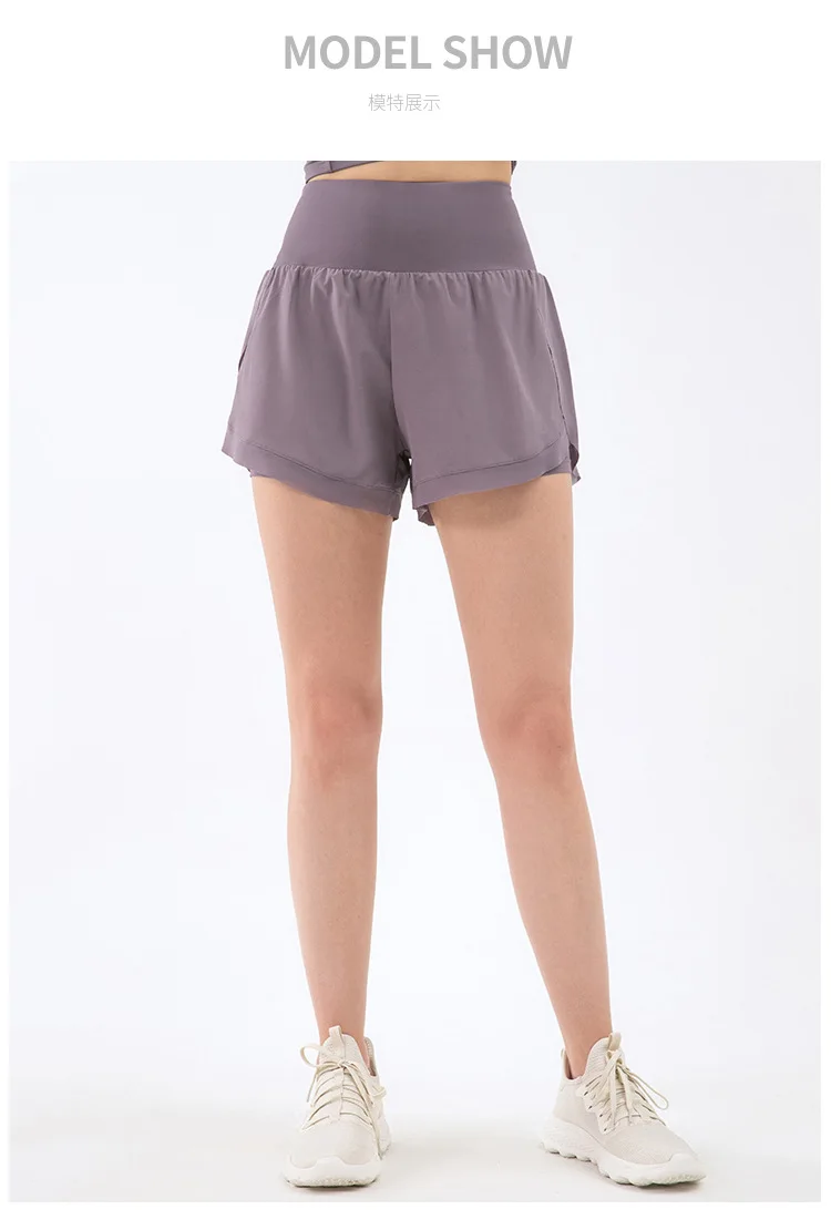 Быстросохнущие спортивные шорты с защитой от воздействия для женщин, летние женские леггинсы для фитнеса, однотонные штаны с высокой талией для тренировок и йоги, повседневные