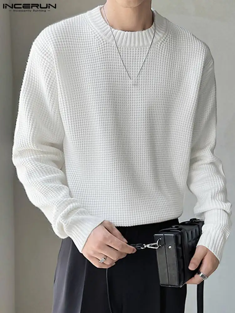 

Casual All-match Tops INCERUN New Men's All-match Simple Camiseta Fashion Male Solid Comfortable Long Sleeve T-shirts S-5XL 2023