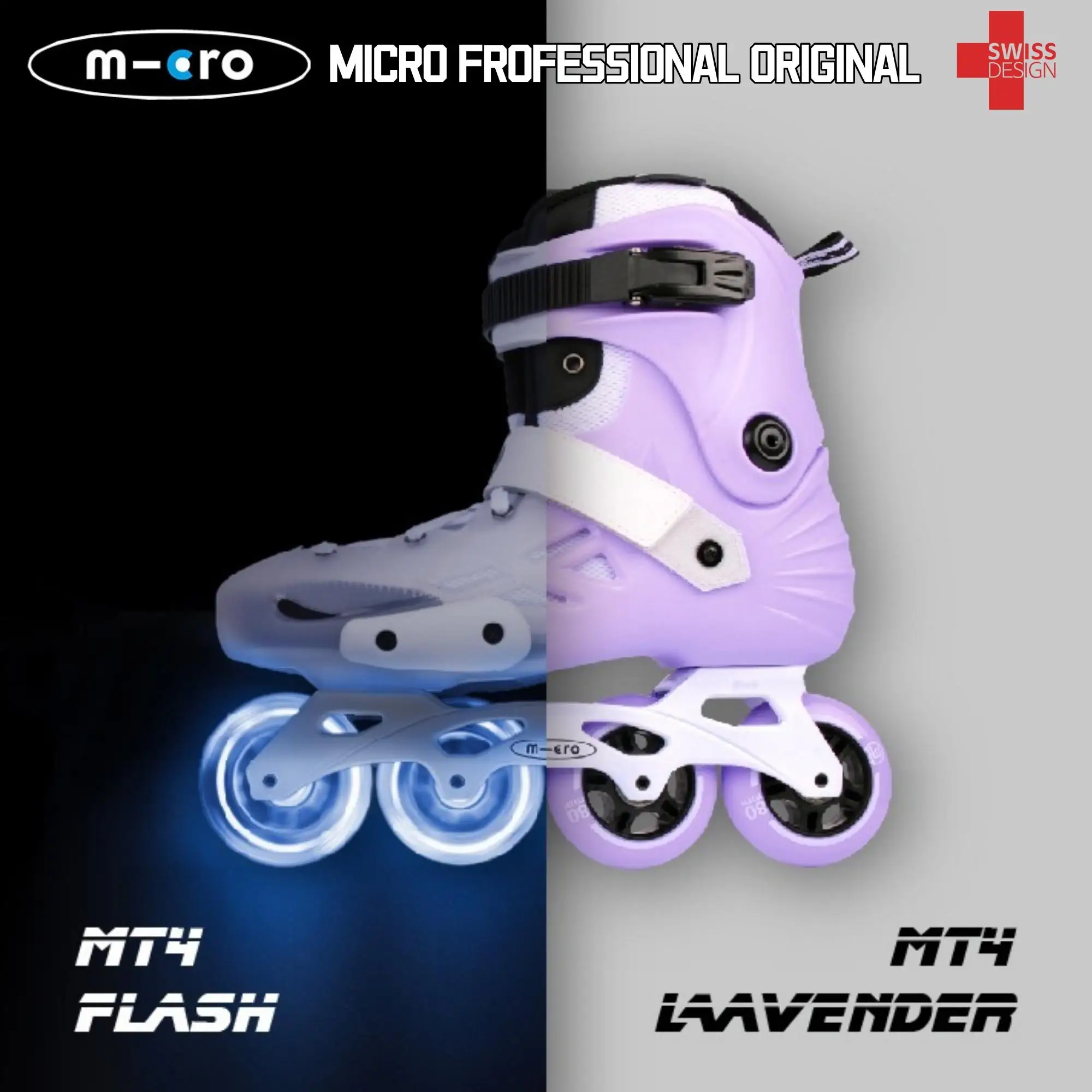 MICRO SKATE m-cro MT4 Lavender,URBAN and Recreation,80mm 85A,Style and Comfort Inline Skates for Beginner