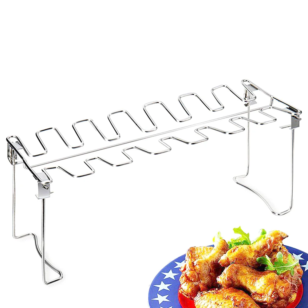 

1PC Grill for Park Metal Roaster Stand Chicken Leg Rack Chicken Leg Rack Drumstick Drill Holder