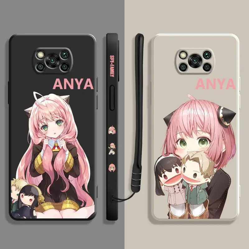 

Spy × Family Cute Anya Yor Loid Doll Liquid Case For Xiaomi POCO X3 X4 NFC M3 M4 Pro F3 GT for Mi 11 11T 10S 10T 10 9 SE 8 6