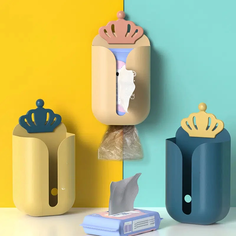 

Punch-free Wall Mounted Paper Box Tissue Box Holder Creative Household Tissue Holder