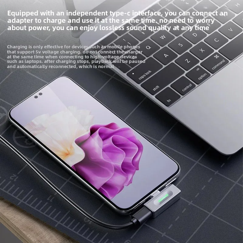 Фото Bluetooth-передатчик FiiO Air Link LDAC AptX Lossless QCC5181 BT6.0 USB-C HiFi аудиоадаптер с RGB-подсветкой №4