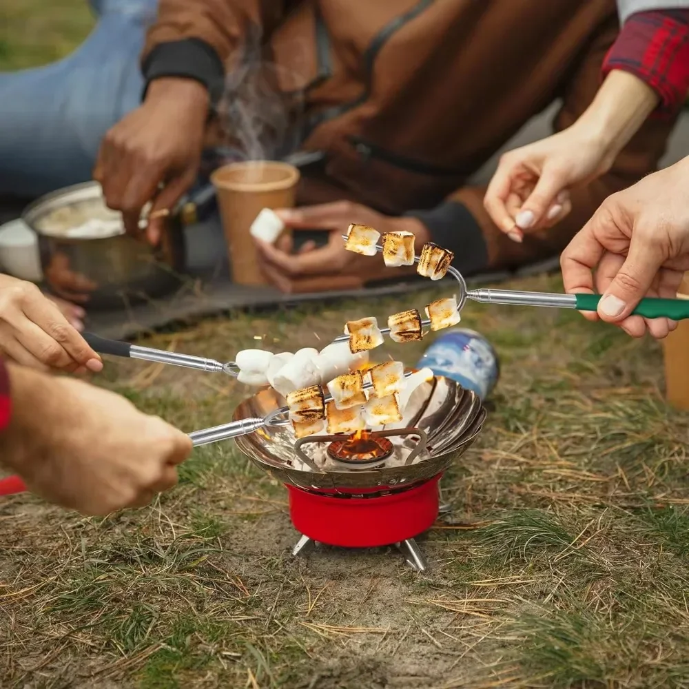 6 шт. телескопические вилки для барбекю палочки запекания зефира раздвижные