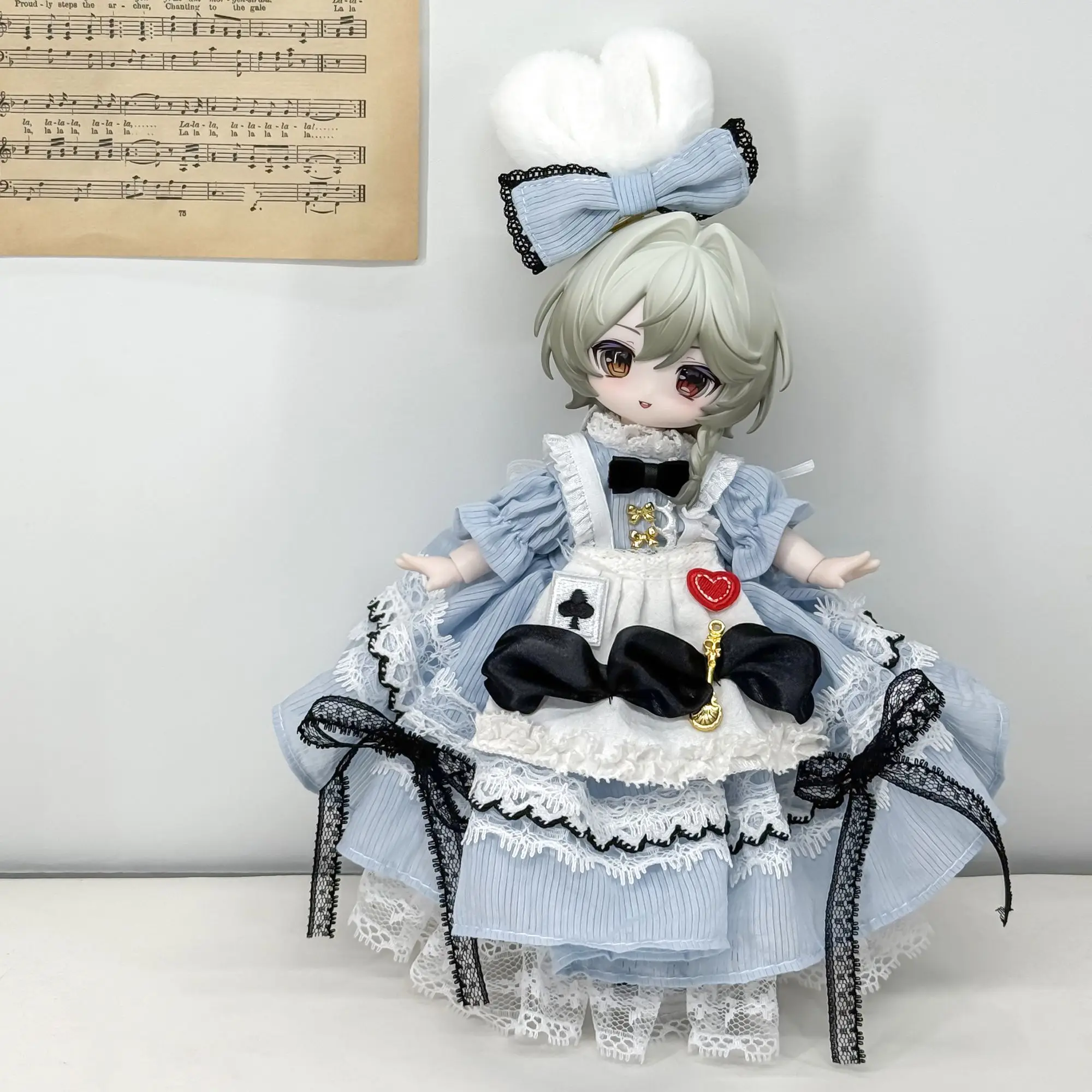 Фото Милый японский кимоно для куклы BJD в масштабе 1/6, традиционный халат с принтом розового кролика и яблока для куклы BJD 1/6, кукла в комплект не входит. №2