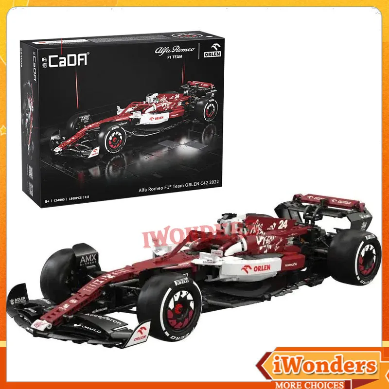Cada C64005 Технический 1:8 Alfa Romeo F1 Team ORLEN C42 2022 Модель суперкара 1868 шт. Строительные