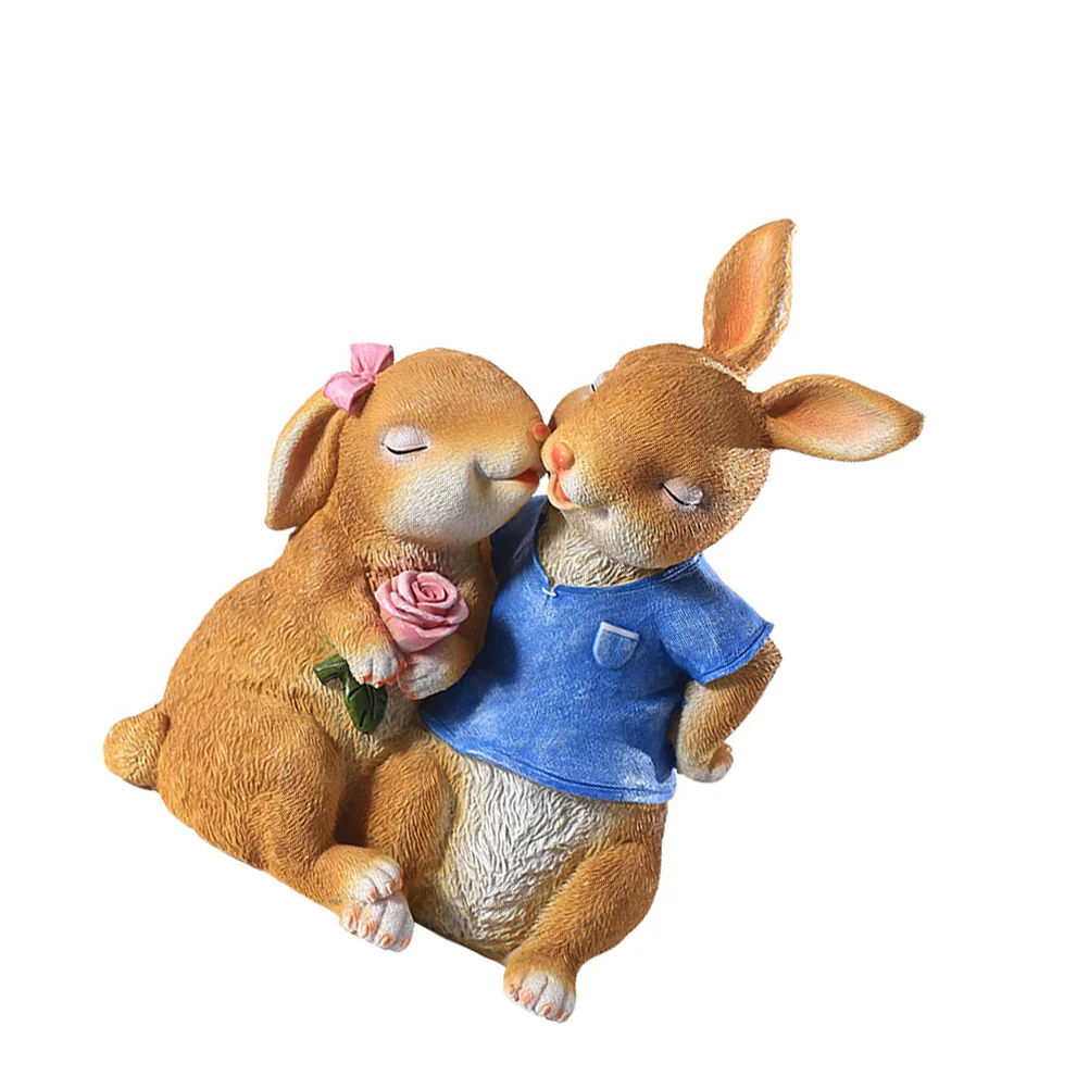 

Garden Cartoon Couple Rabbit Design Ornaments Outdoor Garden Decorative Model