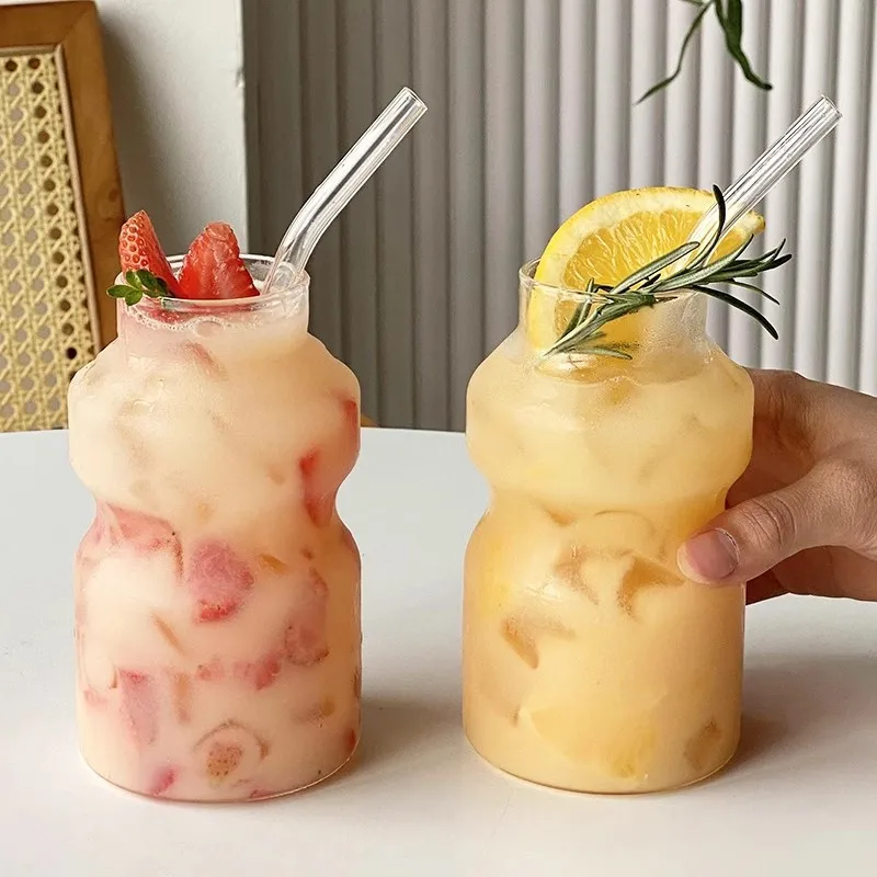 250 мл/440 мл стеклянная чашка кружка для холодной воды с бамбуковой крышкой кофе