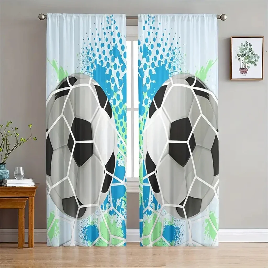 Тонкая занавеска из полиэстера с 3D принтом полузатенение для детей и взрослых