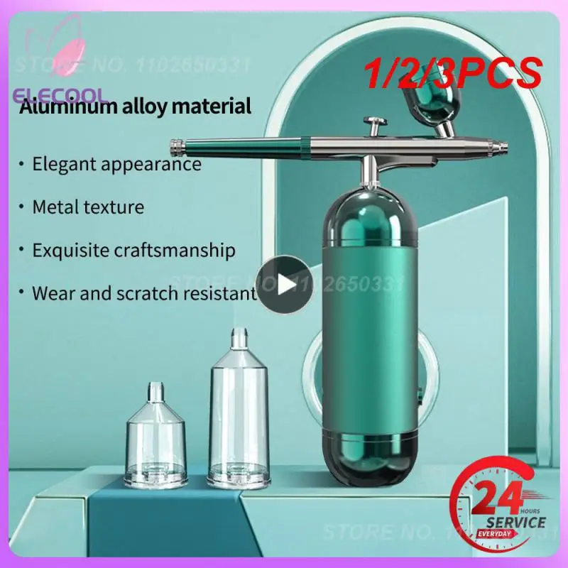 

Аэрограф Для ногтей портативный с компрессором, инжектор кислорода для ногтей, татуировок, пистолет-распылитель для макияжа, 1/2/3 шт.