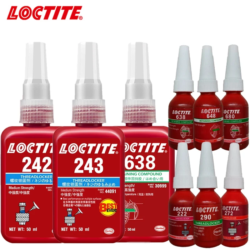 

10ml 50ml Loctite 243 222 242 272 Screw Glue 638 648 680 Cylinder Locking Adhesive 620 Thread Locker 245 221 2701 273 270-SG 220