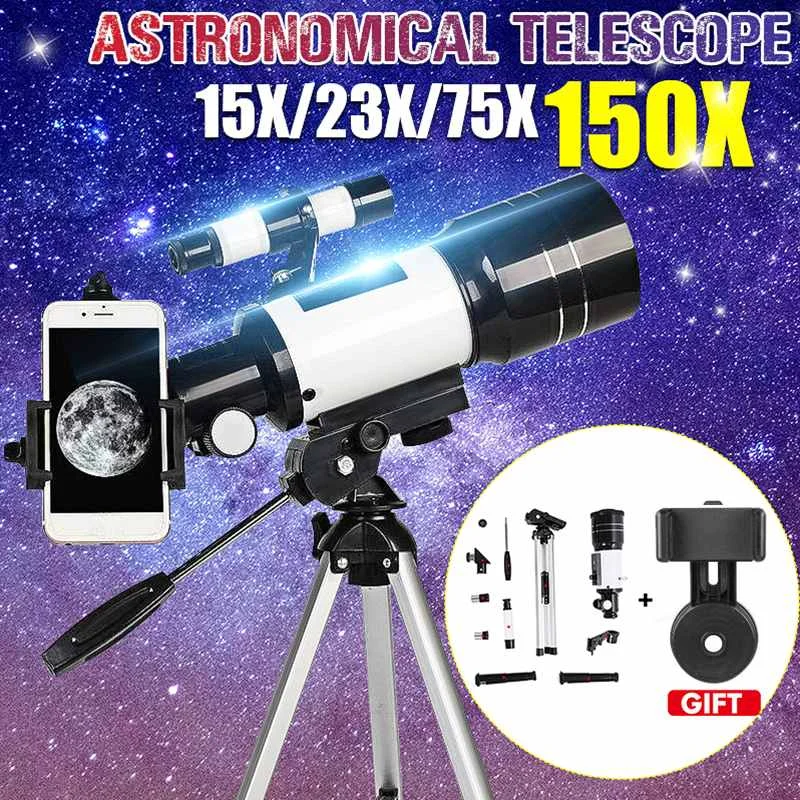 

150X Professional Astronomical Telescope for Space Monocular 70MM Eyepiece Powerful Binoculars Night Vision for Star Camping