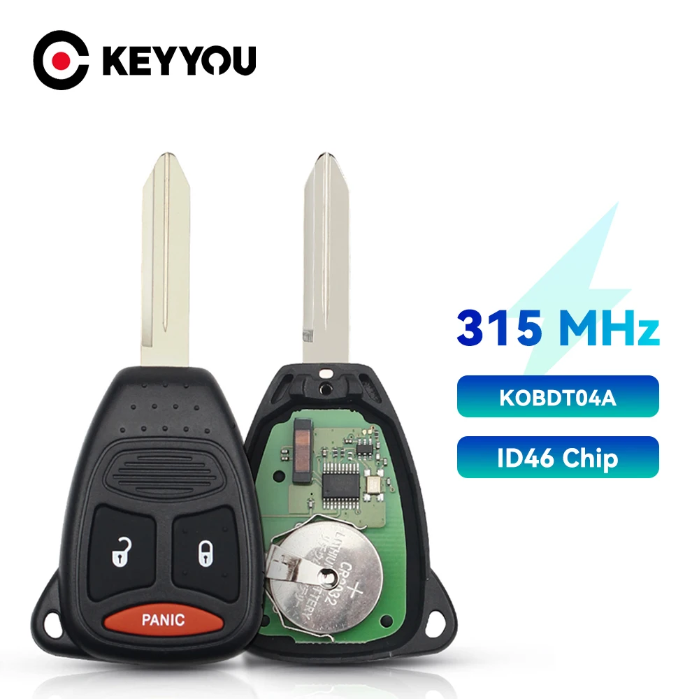 Брелок KEYYOU с дистанционным управлением 315 МГц 2 + 1 3 кнопки для Dodge Caliber Dakota Durango Magnum