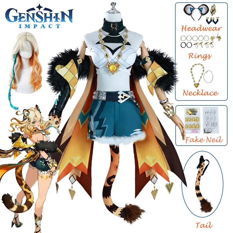 Xilonen Косплей Костюм Игра Genshin Impact Наряды Парик Украшения Хэллоуин Карнавал