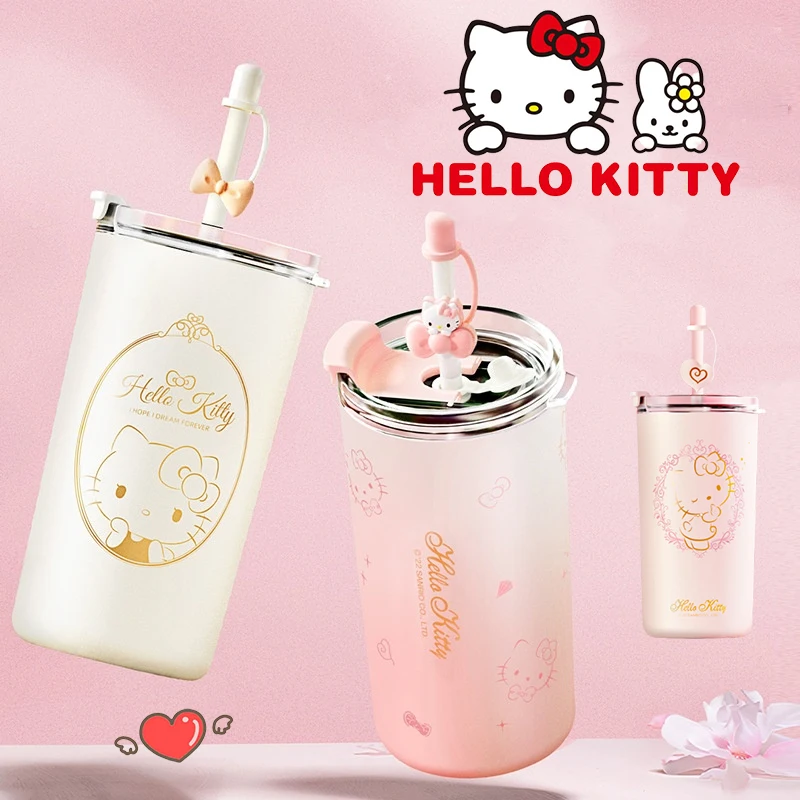 480 мл Изолированная бутылка для воды HelloKitty Kawaii термос горячей аниме Студенческая