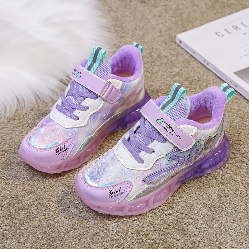 Cute Cartoon Girl Casual Shoes Fashion Beautiful Princess Shoes  Sale In Winter Warm Keeping Waterproof Breathable Sports Shoes