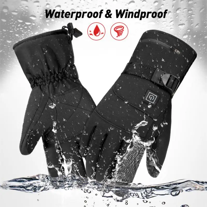 

Перчатки с подогревом для сенсорных экранов, зимние теплые мотоциклетные перчатки с подогревом, водонепроницаемые перезаряжаемые термоперчатки с подогревом для снегохода