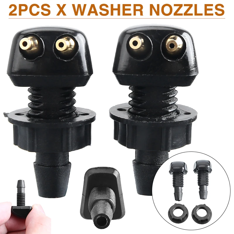 

2pcs Universal Automobile Wiper Water Spray Nozzle Durable Adjustable Dual Hole Windshield Washer Nozzles