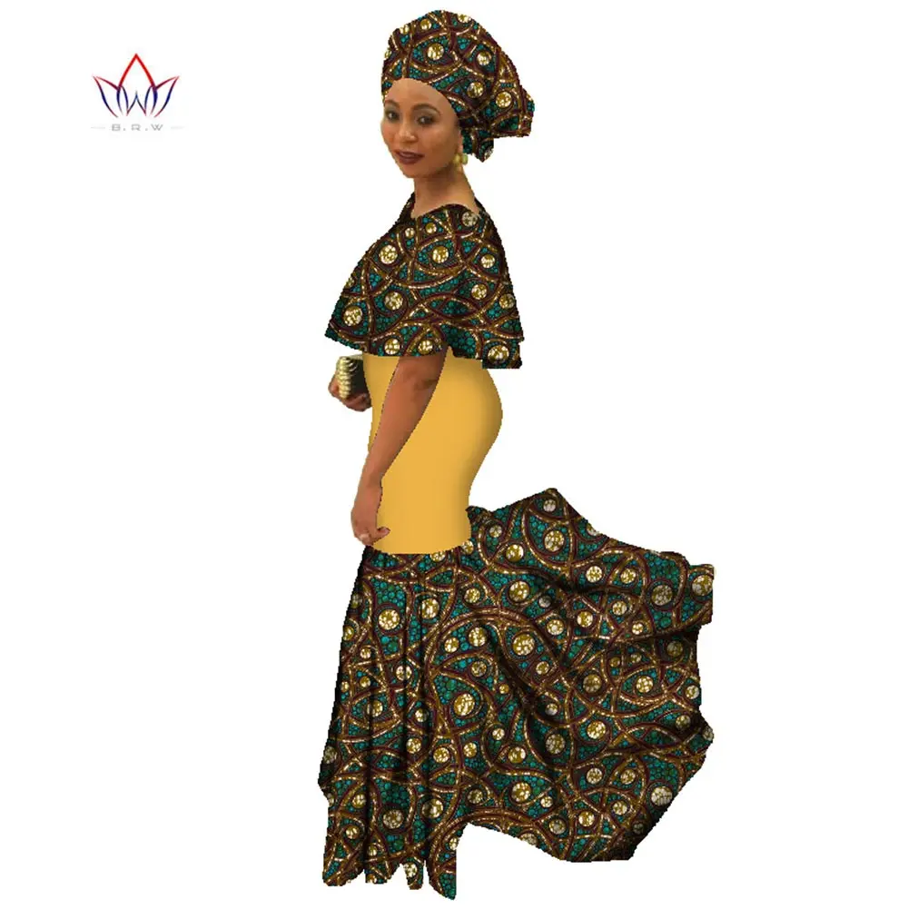 

Женское платье с Африканским принтом, длинное платье с коротким рукавом, с высокой талией, WY839