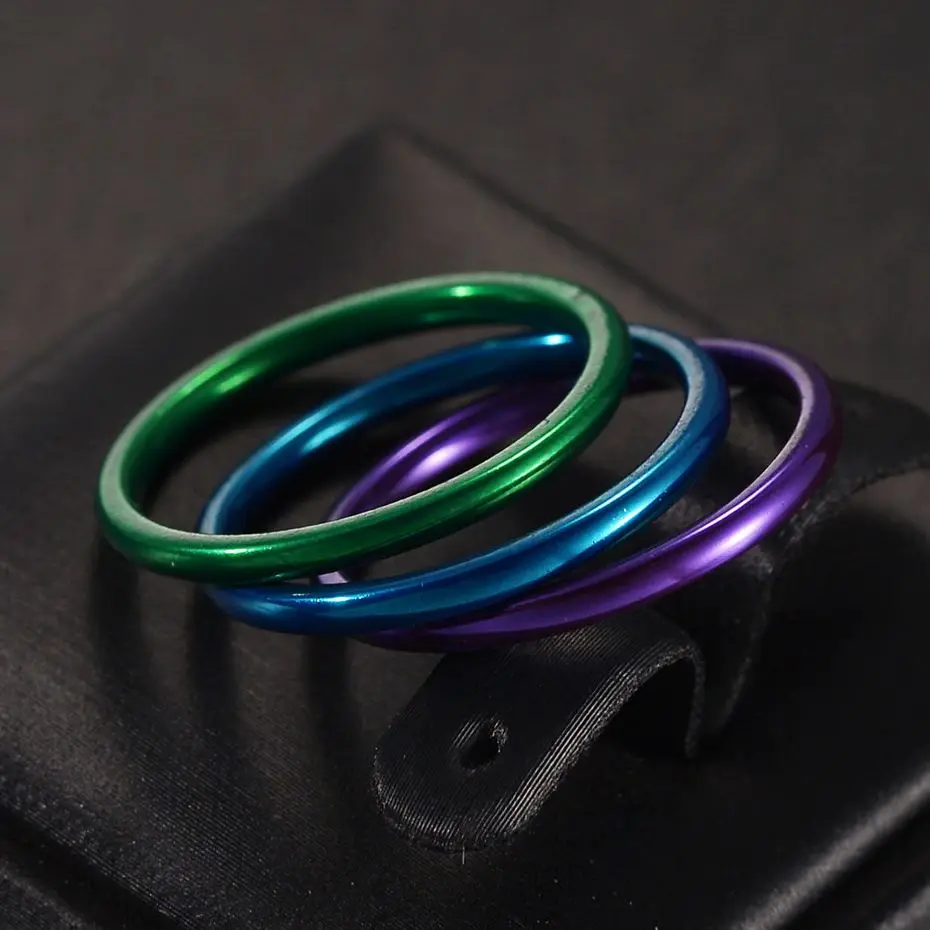 3 шт./компл. Модные женские многоцветные наборы колец из нержавеющей стали для вечерние Подарочные кольца синие зеленые фиолетовые простые маленькие ювелирные изделия