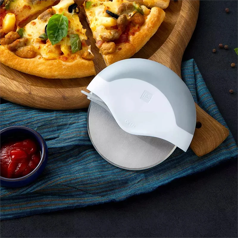 HUOHOU Pizza Cutter Removable Stainless Steel Round Wheel Cutting Knife for with Lid Roller Dough Slicer Pastry |